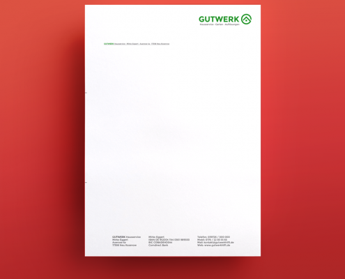 Briefpapier mit Logodesign - Fa. Gutwerk