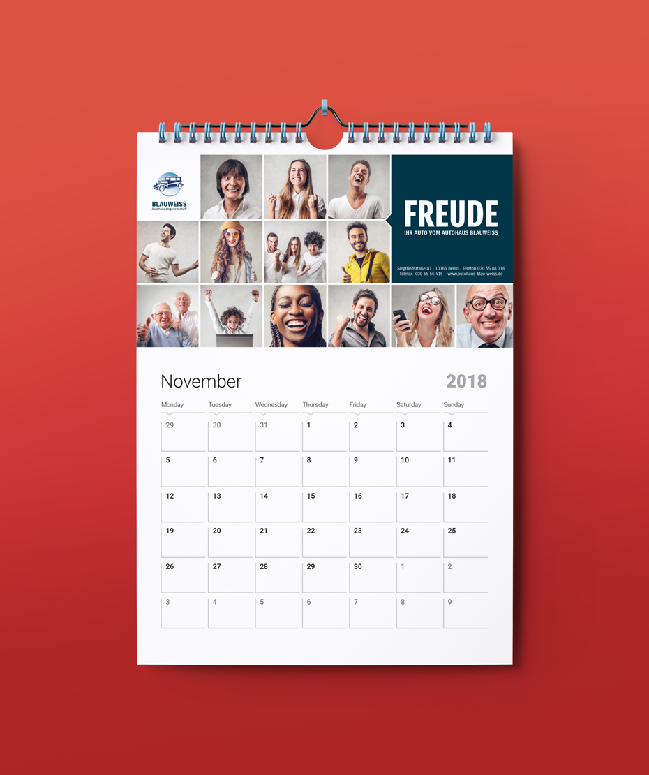 Werbegeschenk Kalender für Autohaus