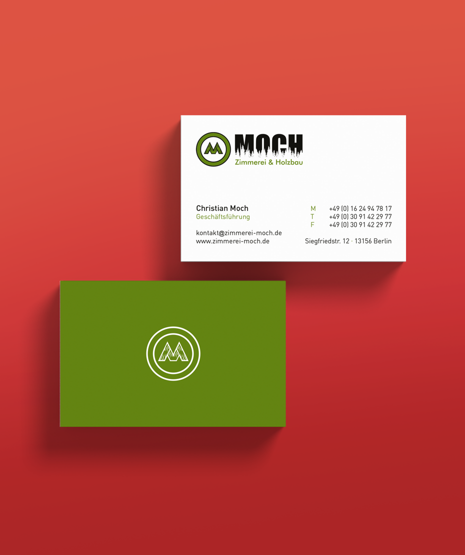 Visitenkarten-Design & Logodesign Zimmerei Moch