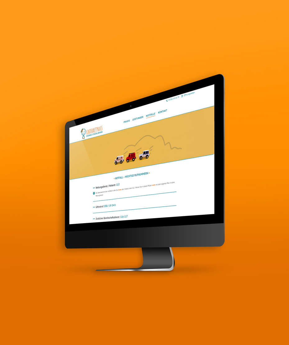 Entwurf & Design einer Webseite für Ärztin "Stadelmann"