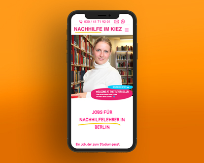 Mobilansicht Website "Nachhilfe Im Kiez" von Letus